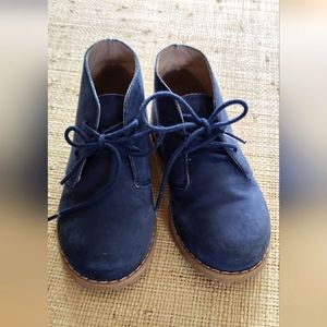 Janie and Jack Size 7 boys Blue suede lace up boot